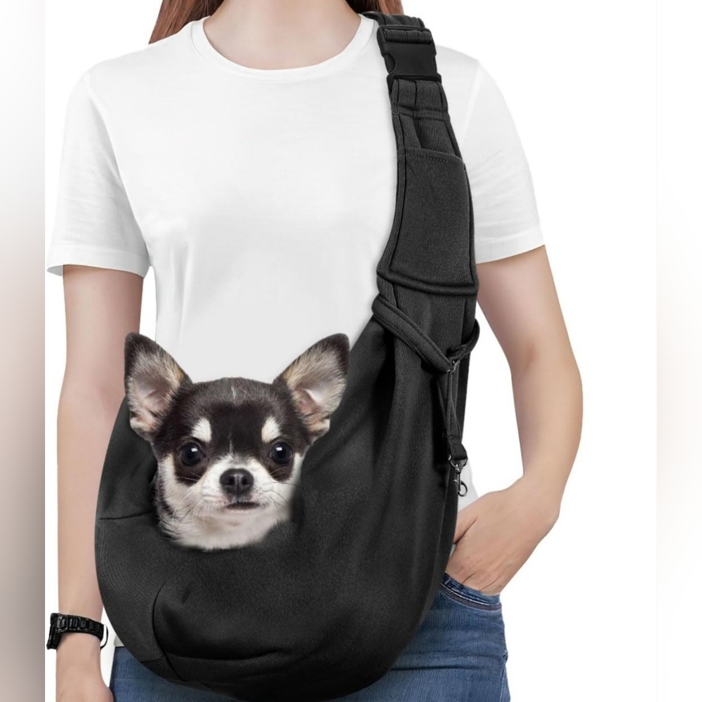 Pawaboo Black Pet Carrier Sling Bag - New